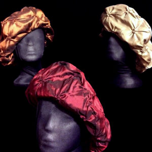 Experience Comfortable Soft Flattering Tucked Taffeta Berets | Ruby Copper Bronze