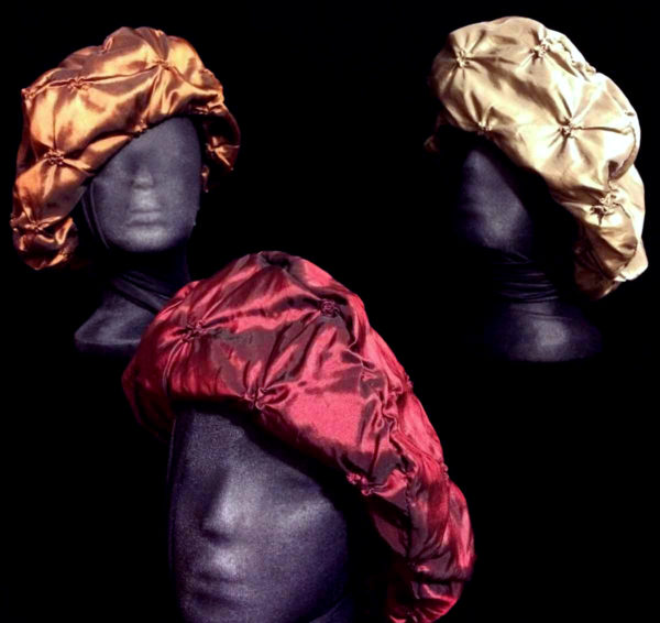 Experience Comfortable Soft Flattering Tucked Taffeta Berets | Ruby Copper Bronze