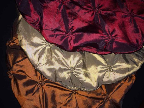 Choose Tucked Taffeta Beret Color Option | Copper Bronze or Ruby